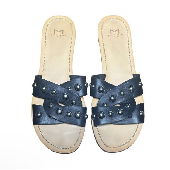 Marc Fisher Shoes - Marc Fisher Women’s Black Pagie Slide Sandals Size 8